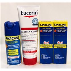 LOT OF ASSORTED LANACANE & EUCERIN CREME