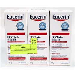 LOT OF 3 EUCERIN ECZEMA RELIEF