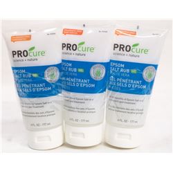 LOT OF 3 PROCURE EPSOM SALT RUB 6 OZ