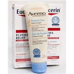 LOT OF 2 EUCERIN ECZEMA RELIEF, ALVEENO ECZEMA