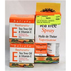 LOT OF HOLISTA  ASSORTED TEA TREE OIL PRODUCTS
