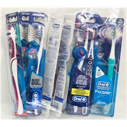 BAG OF ASSORTED ORAL B  TOOTHBRUSHES