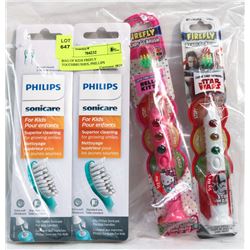 BAG OF KIDS FIREFLY TOOTHBRUSHES, PHILLIPS