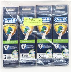 BAG OF REPLACEMENT ORAL-B FLOSSACTION BRUSH HEADS