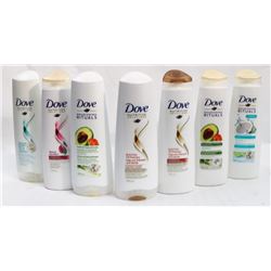 BAG OF ASSORTED DOVE SHAMPOO & CONDITIONERS