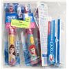 Image 1 : BAG OF KIDS SPINBRUSHES AND CREST TOOTHPASTE