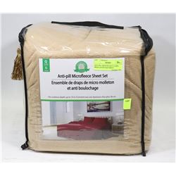 ANTI PILL MICROFLEECE CAMEL BEIGE QUEEN SIZE SHEET