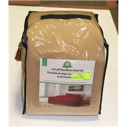 QUEEN TAUPE   ANTI-PILL MICROFLEECE SHEET SET