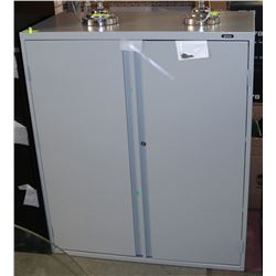 NEW 2 DOOR OFFICE CABINET (GREY)