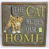Image 1 : THE CAT RULES OUR HOME WALL PLAQUE