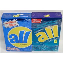 TWO BOXES OF ALL DISHWASHER DETERGENT