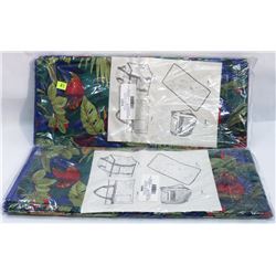 PAIR OF TROPICAL GROUND SHEETS