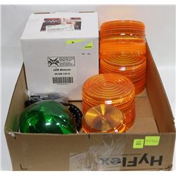 SAFETY LIGHT LOT: INCLUDES 2 BEACONS AND 3 COVERS