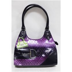 PURPLE PRINCESS FLORENCE SNAKE SKIN STYLE PURSE