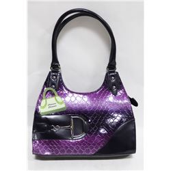 PURPLE PRINCESS FLORENCE SNAKE SKIN STYLE PURSE