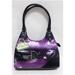PURPLE PRINCESS FLORENCE SNAKE SKIN STYLE PURSE