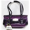 Image 1 : NEW PURPLE SNAKESKIN STYLE HANDBAG WITH