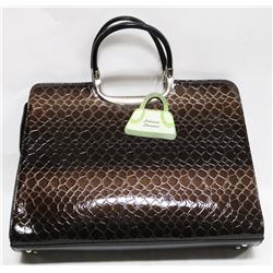 BROWN PRINCESS FLORENCE SNAKE SKIN STYLE PURSE