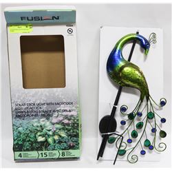 FUSION SOLAR LED PEACOCK, NEW IN BOX