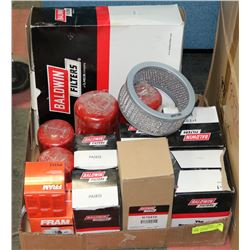 FLAT OF ASSORTED BALDWIN & FRAM FILTERS