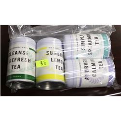 BAG WITH 4 TINS OF ASSORTED TEAS