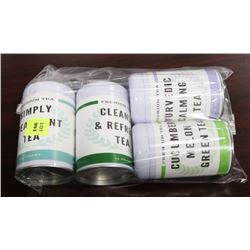 BAG WITH 4 TINS OF ASSORTED TEAS