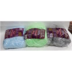 3 BAGS OF 1LB  ASSORTED COLOR 100%  ACRYLIC YARN