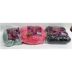 3 BAGS OF 1LB  ASSORTED COLOR 100%  ACRYLIC YARN