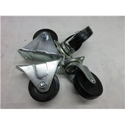 New set of 4 Castors 3 inch / 2 swivel 2 fixed