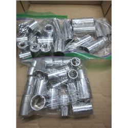 3 Bags full of Craftsman Sockets / Most are 1/2" drive shallow & deep