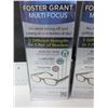 Image 3 : 2 New Pairs +1.75 Foster Grant multi focus Advanced Reading Glasses with Case