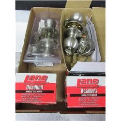 Bundle of Door Locks / 2 New Lane Deadbolts / + 2 Knobs + 1 other Deadbolt