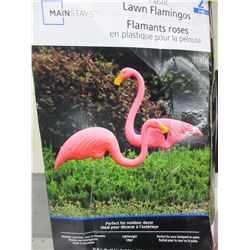 2 Lawn Flamingos