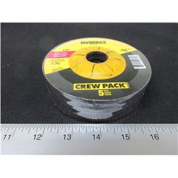 New DeWalt 1/4" x 4-1/2" Grinding Disks / crew pack of 5.