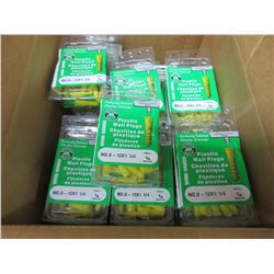 27 Packs of Plastic Wall Plugs for drywall / No.8 - 12 x 1  1/4" drill