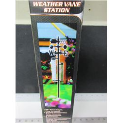 Weather Vane Station / 5 function 56" high rain gauge / thermometer /more