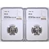 Image 1 : (2) 1965 NICKELS NGC MS-66