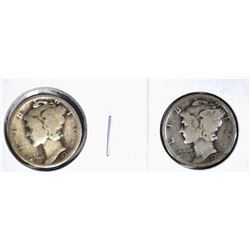 2 - 1921 MERCURY DIMES G/VG