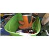 Image 1 : GREEN TOTE W/ CORKER BOOTS, PUMP, TOOL BAG, AND REGULATOR
