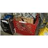Image 2 : RED CRATE OF ESTATE TOOLS AND DRILL STAND