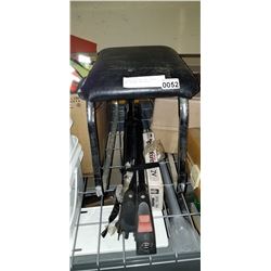 YAKIMA ROOF RACK AND CHROME AND LEATHER FOOT STOOL