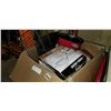 Image 1 : LARGE BOX OF KITCHEN ITEMS AND POPCORN MAKER