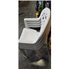 Image 3 : 4 WHITE STACKING PATIO CHAIRS