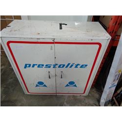 13 1/2 X 35 X 36 INCH METAL PRESTONE 2 DOOR SHOP CABINET