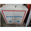 Image 1 : 13 1/2 X 35 X 36 INCH METAL PRESTONE 2 DOOR SHOP CABINET