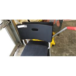 2 PLASTIC AND METAL STACKING CHAIRS