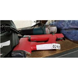 MAKITA ANGLE GRINDER AND RED HAUBOLD-KIHLBERG STAPLE GUN