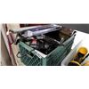 Image 1 : GREEN TOTE W/ NAILER, ELECTRIC PLANNER, AND WAGNER PAINT SPRAYER
