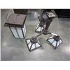 Image 1 : 3 ARMED STAINLESS GLASS LIGHT FIXTURE AND MATCHING ENTRANCE LIGHT