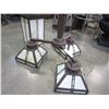 Image 2 : 3 ARMED STAINLESS GLASS LIGHT FIXTURE AND MATCHING ENTRANCE LIGHT